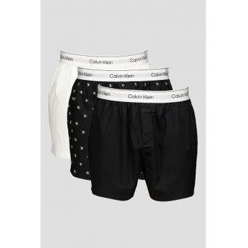 Set de boxeri din amestec de bumbac - 3 perechi - Negru/Alb optic