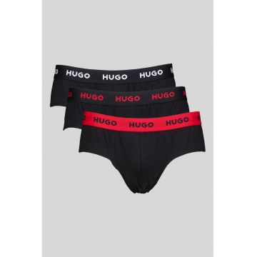 Set de chiloti cu logo - 3 perechi - Negru/Alb optic/Rosu vermillion