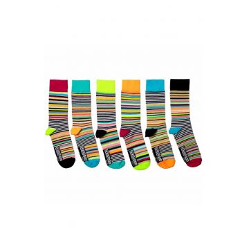 Set de sosete lungi cu imprimeu - 6 piese - Multicolor