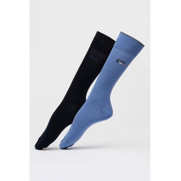 Set de sosete lungi cu logo - 2 perechi - Albastru