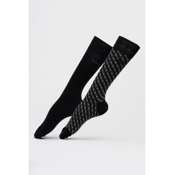 Set de sosete lungi din amestec de bumbac - 2 perechi - Gri/Negru