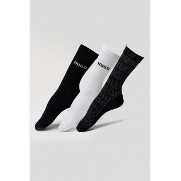 Set de sosete lungi din amestec de bumbac - 3 perechi - Alb/Gri carbune/Negru