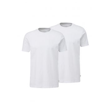 Set de tricouri cu decolteu la baza gatului - 2 piese - Alb optic