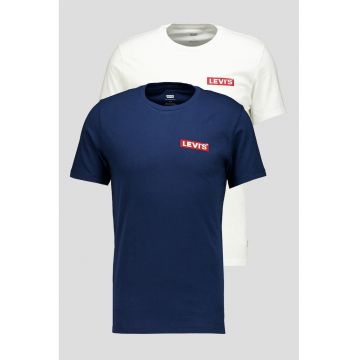 Set de tricouri cu logo - 2 piese - Alb/Albastru royal