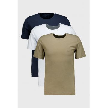 Set de tricouri de casa cu logo - 3 piese - Verde/Albastru pastel/Bleumarin