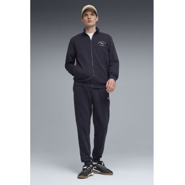 Trening din amestec de bumbac cu guler mediu - Albastru ultramarin