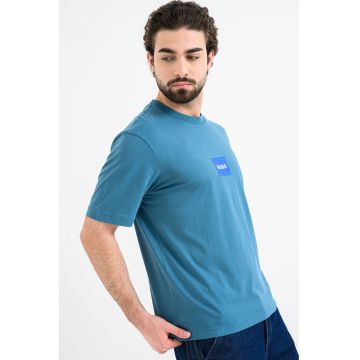 Tricou cu aplicatie logo - Verde persan