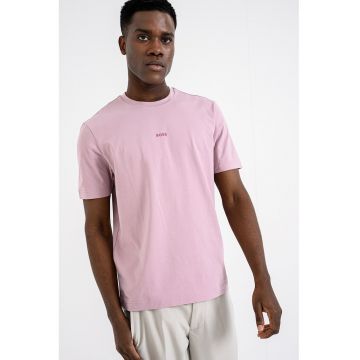 Tricou cu decolteu la baza gatului si logo discret