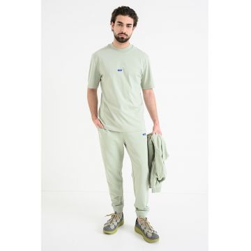 Tricou cu decolteu la baza gatului si logo Nieros - Verde pal