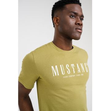 Tricou cu logo Austin - Alb/Verde masliniu deschis