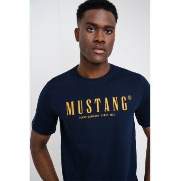 Tricou cu logo Austin - Bleumarin/Galben mustar