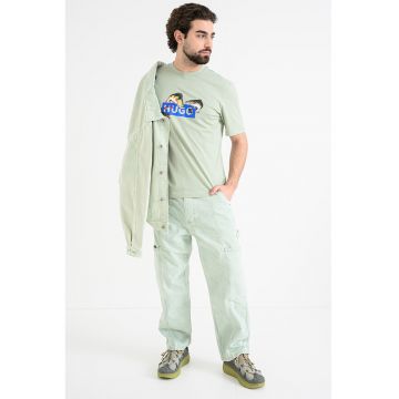 Tricou de bumbac cu imprimeu Nalotrix - Rosu/Verde deschis/Albastru