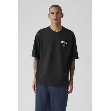 Tricou din bumbac cu imprimeu grafic pe partea din spate - Negru/Alb optic