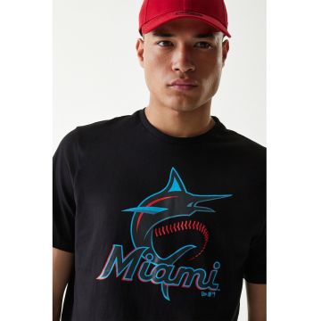 Tricou din bumbac Miami Marlins MLB - Negru/Albastru