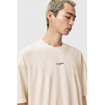 Tricou lejer din bumbac cu logo discret - Alb fildes