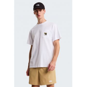 Tricou lejer din bumbac Mountain - Alb/Verde masliniu