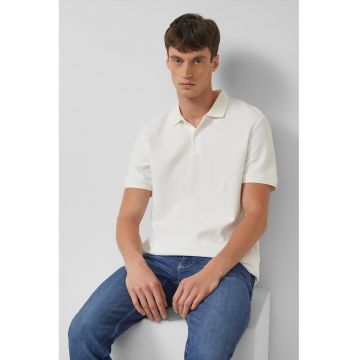 Tricou polo de bumbac - Alb murdar