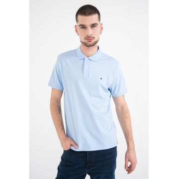 Tricou polo de bumbac - Albastru glaciar