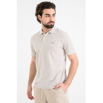 Tricou polo de bumbac pique Prime - Gri deschis