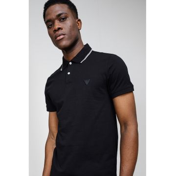Tricou polo din amestec de bumbac - Negru