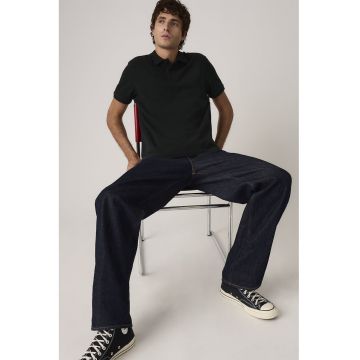 Tricou polo din bumbac pique - Negru