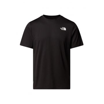 Tricou regular fit cu detaliu logo pentru fitness 24/7 - Negru