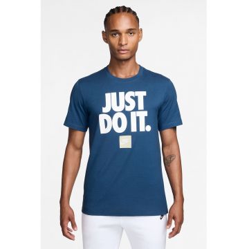 Tricou regular fit din bumbac cu imprimeu Sportswear - Alb/Albastru inchis