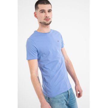 Tricou slim fit de bumbac - Albastru deschis