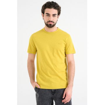 Tricou slim fit din bumbac Tegood - Galben sofran