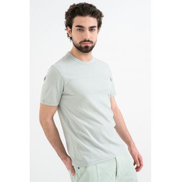 Tricou slim fit din bumbac Tegood - Verde/Verde pal