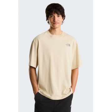 Tricou supradimensionat cu imprimeu foto - Albastru lavanda/Galben sofran/Bej deschis