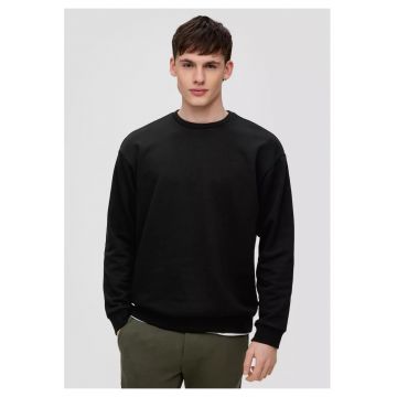 Q/S by s.Oliver Bluza barbati cu logo brodat - decolteu la baza gatului - Regular fit - Negru -