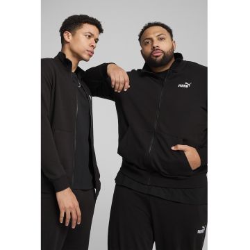 Bluza de trening cu fermoar si logo brodat ESS No. 1 - Negru