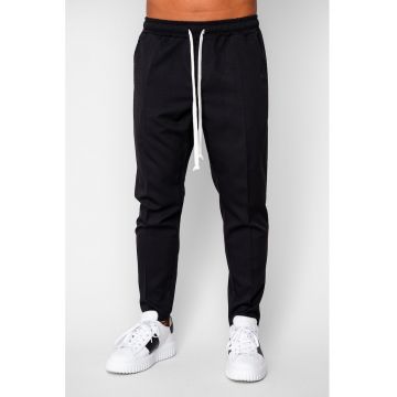 Pantalon lung conic cu snur Black 20135 - Negru