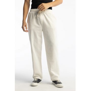 Pantaloni barbati -  croiala dreapta - snur in talie - Alb - 100% bumbac