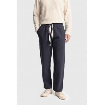 Pantaloni barbati -  croiala dreapta - snur talie - bumbac - bleumarin