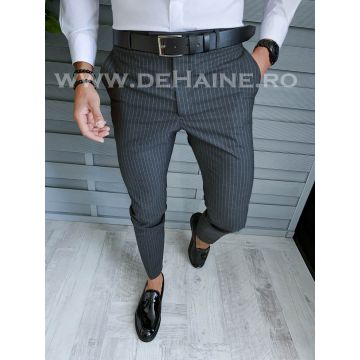 Pantaloni barbati eleganti gri in dungi B1665 P19-3.2