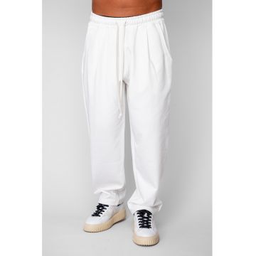 Pantaloni lung drept Oversized din 100% Bumbac - 400gr/mp Premium Edition Off White 20161 - Bej