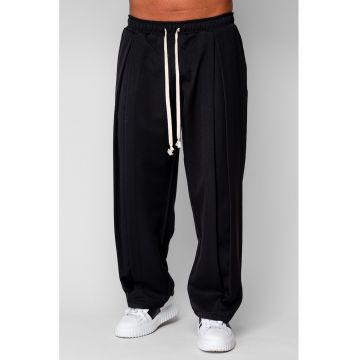 Pantaloni lungi largi cu snur Black Negru