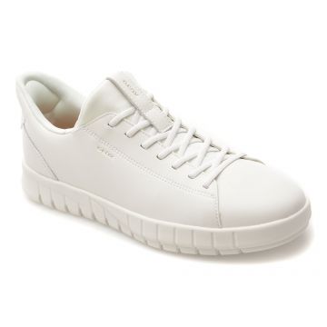 Pantofi sport GEOX albi, U65MAA, din piele naturala