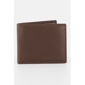 Portofel pliabil de piele - Maro