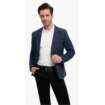 Sacou barbati  JB-Elon - Regular Fit - cu buzunare cu clapa - denim - Albastru inchis