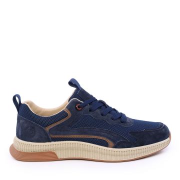 Sneakers bărbați Benvenuti bleumarin din piele și textil 1921BP0370VBL