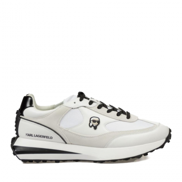 Sneakers bărbați Karl Lagerfeld Zone NFT Lo Lace Mix albi din piele 2051BP53930A