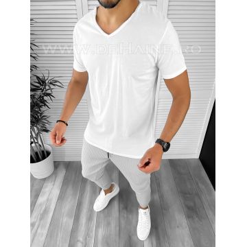 Tricou barbati alb slim fit B9947 P0-2.1