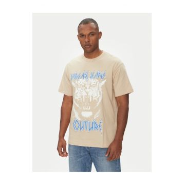 Tricou barbati  bej/albastru - bumbac
