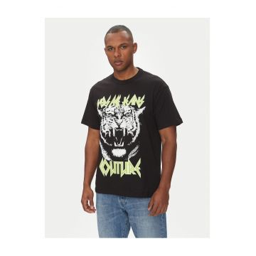 Tricou barbati  negru - bumbac - imprimeu alb