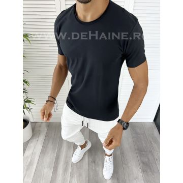 Tricou barbati negru slim fit B9301 O3-1.2