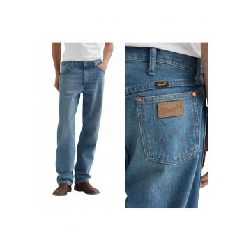 Blugi Barbati -  13MWZ - Straight Fit - Talie Medie - 5 Buzunare - Fermoar - Lungi - Bumbac - W33-L34 US - Albastru