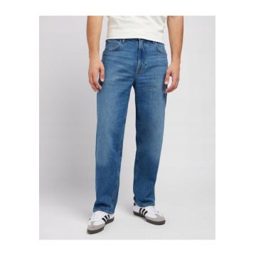 Blugi Barbati -  Asher - Loose Fit - Talie Inalta - 5 Buzunare - Fermoar - Lungi - Bumbac - W36-L32 US - Albastru